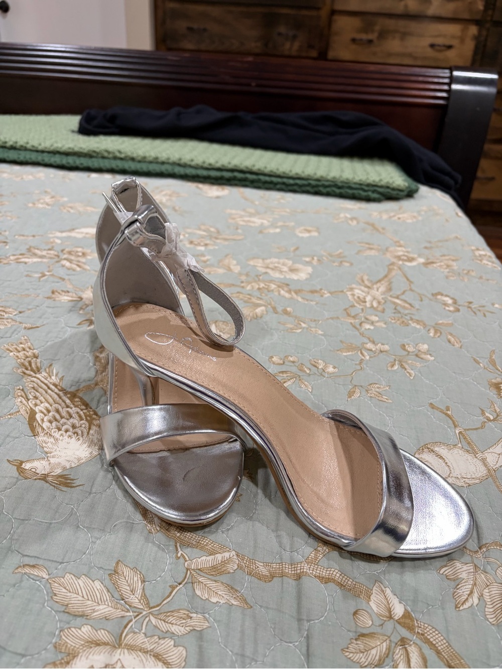 Silver Ankle-Strap Women's Dress Sandals-J. Adam’s
